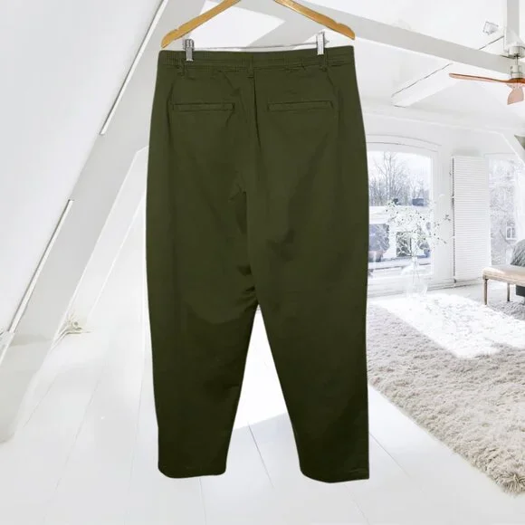 GAP Women's Army Green Trousers - High Rise - Size 18 - NWT Stretch Cotton Pants - Picture 7 of 12